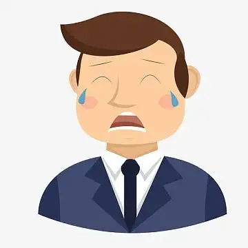 哭泣的商务男性人物aipng卡通立体 职场人物插画aipng卡通商务男性