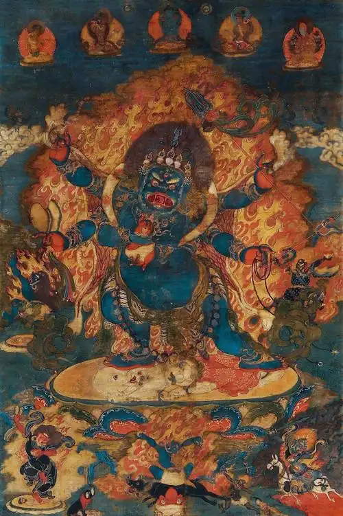十七世纪 六臂大黑天唐卡