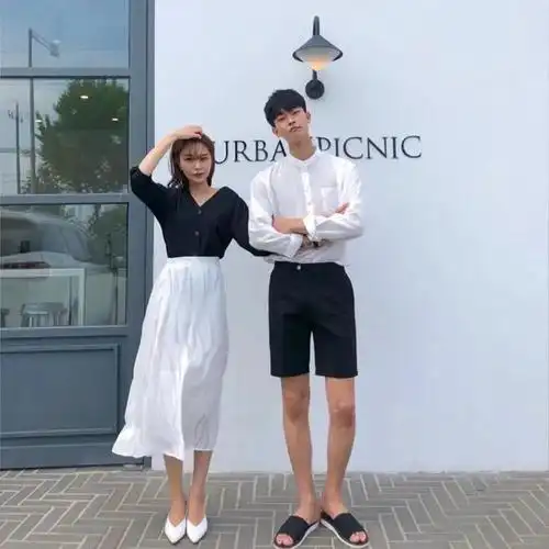 身高156小个子跟183男友情侣装搭配显高时尚气质秀恩爱很高级