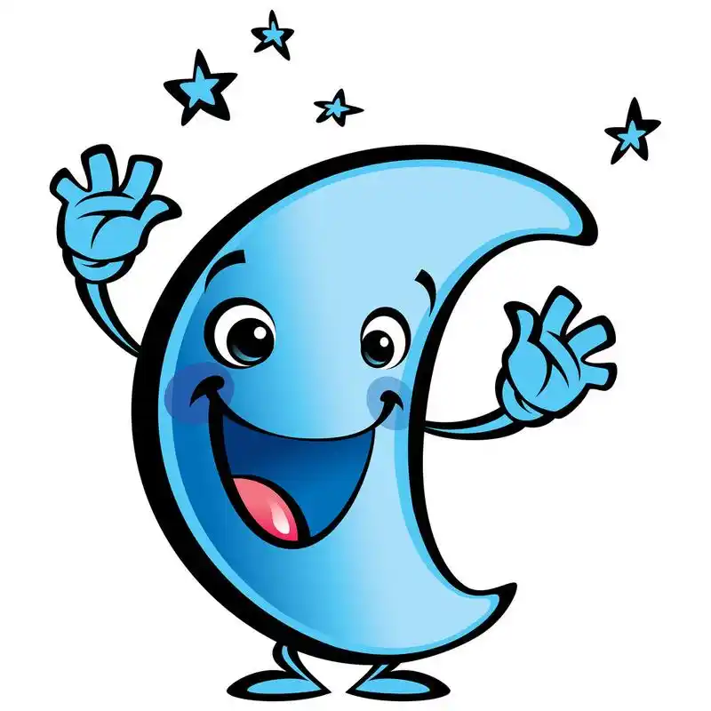 卡通月亮宝宝可爱微笑字符