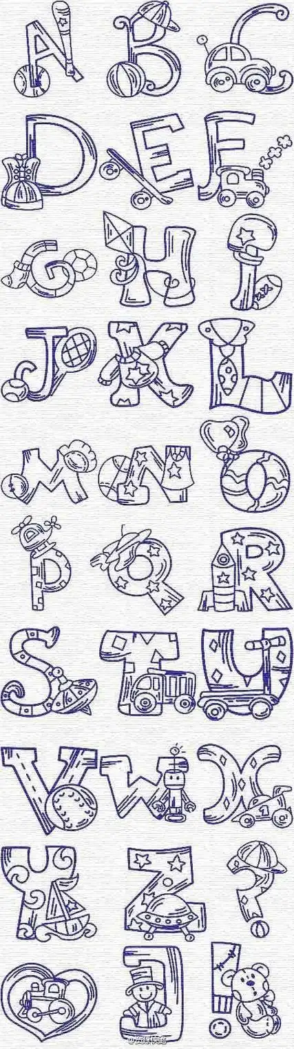 手绘手帐插画素材 手帐 简笔画 创意字母字体设计