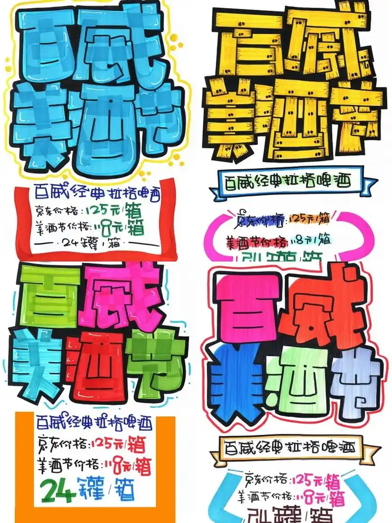 百威美酒节手绘pop海报|加油站手绘pop海报 百威美酒节手绘pop海报
