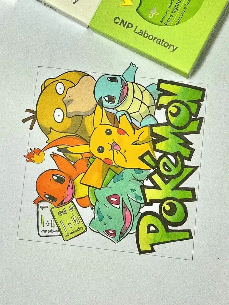 宝可梦精灵们的简笔画来咯 马克笔上色 这个宝可梦的简笔画好看吗