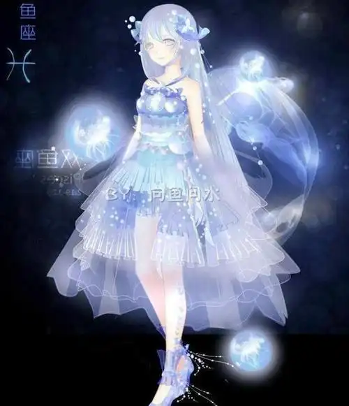 画双鱼座娃娃的简笔画教程奇迹暖暖双鱼座简笔画十二星座 双鱼座公主