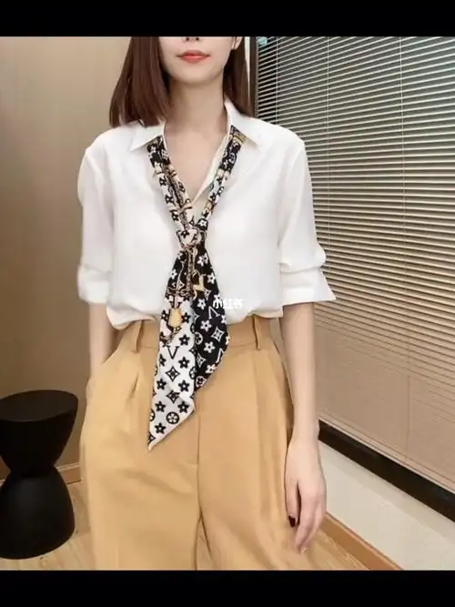 新款优雅时尚气质长条丝巾系法