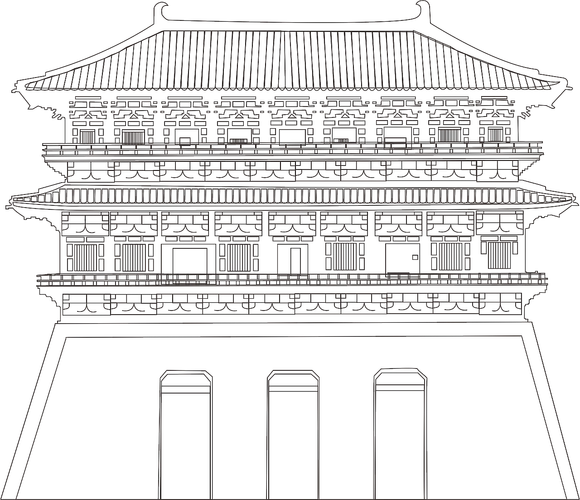 应天门-洛阳-线稿