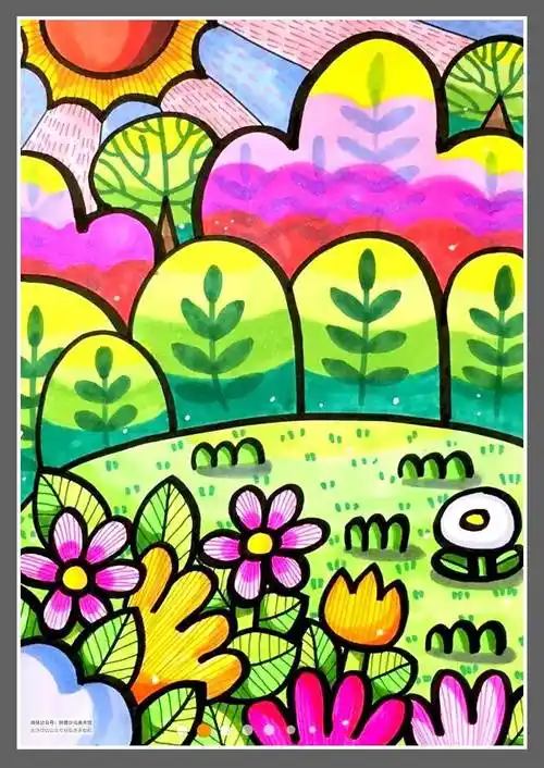 儿童水彩笔画简单漂亮儿童水彩笔简笔画