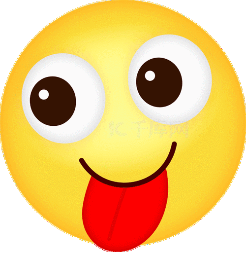 吐舌头调皮黄脸社交贴纸emoji拟人黄色表情包
