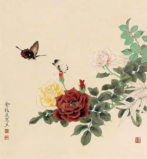 俞致贞工笔花鸟(二)