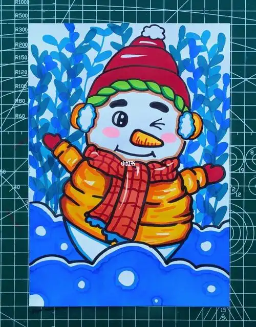 雪人儿童主题画步骤分享