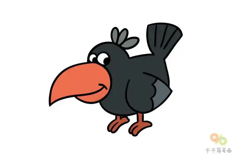 乌鸦的简笔画乌鸦的简笔画图片大全可爱彩色