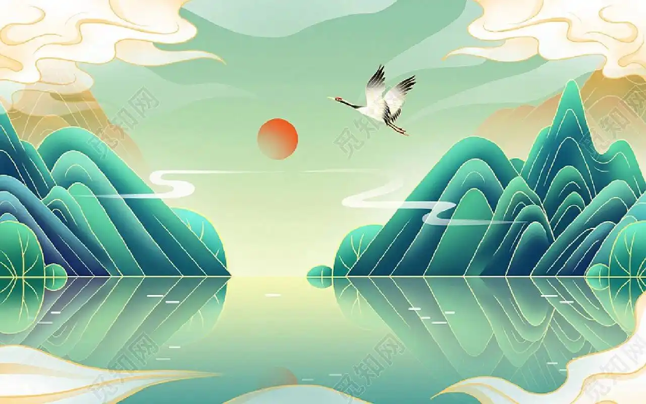 国潮山水▏横版背景素材 ⛰️国潮山水背景素材分享来咯! 素材标