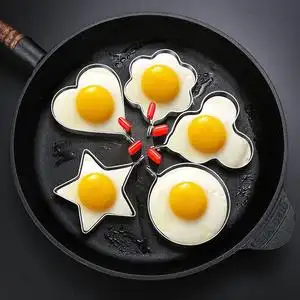 5个装加厚煎蛋器304不锈钢爱心荷包蛋饭团模型diy煎鸡蛋模具神器