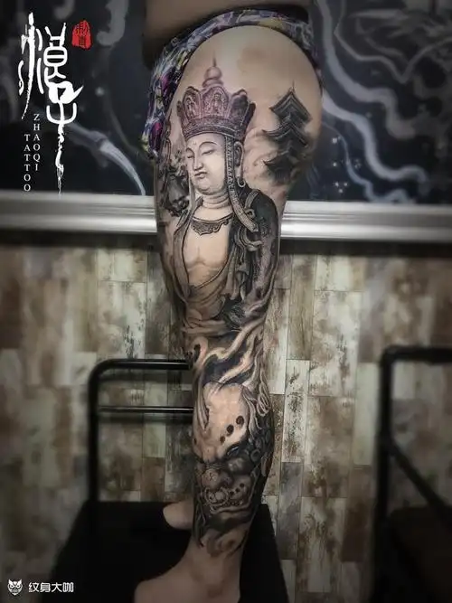 地藏王菩萨_纹身图案手稿图片_赵奇的纹身作品集