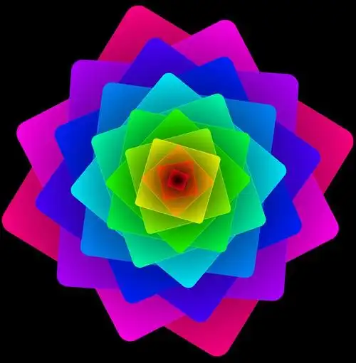 彩色div旋转合成花朵特效css样式代码