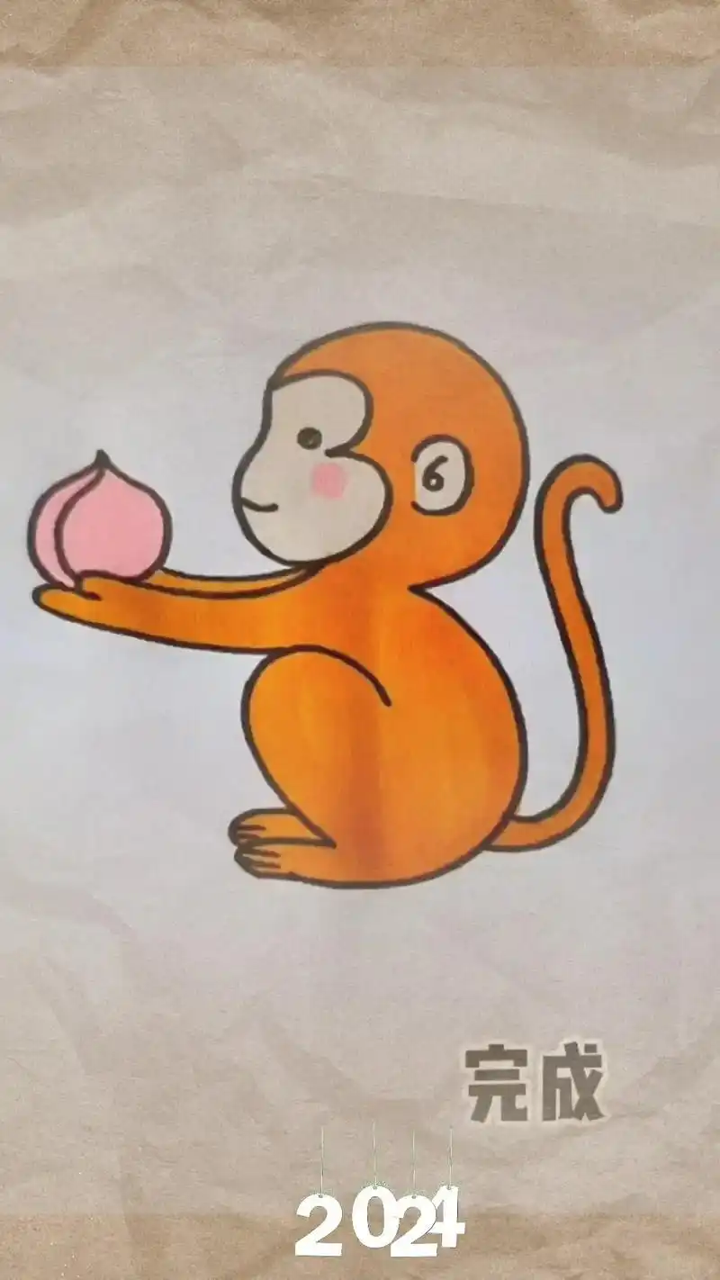 96绘画教程|如何画一只可爱的小猴子.