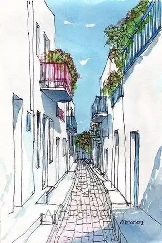 儿童简笔画风景透视