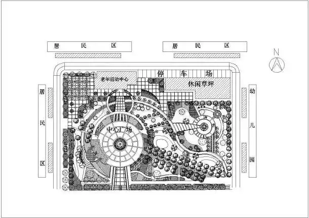 某小型广场绿化设计参考总平面图