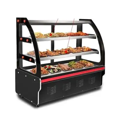 商用卤菜制冷玻璃罩展示柜小型带轮烧烤冰箱带灯展示柜