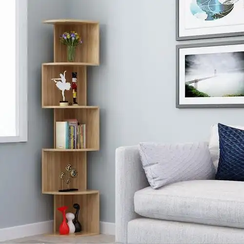 简约现代家用墙角柜墙架书架储物柜三角柜客厅边角柜酒柜角落书柜转角