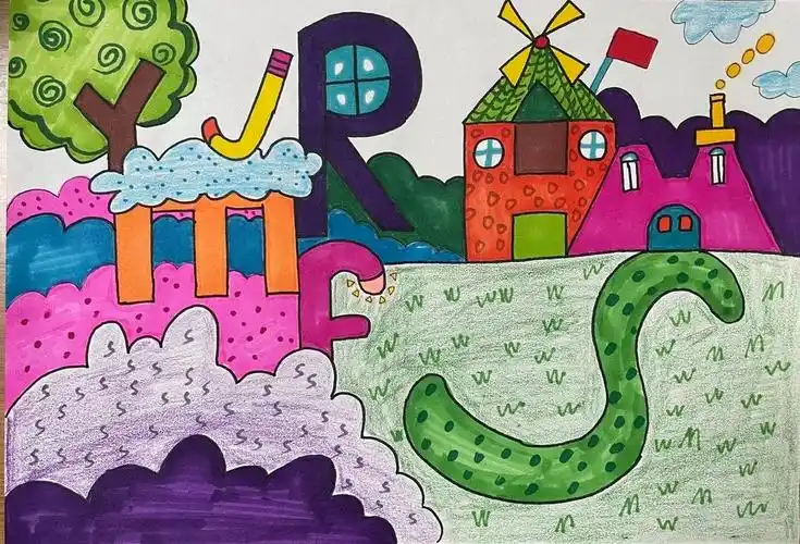 三年级字母画 英语创意绘画-图7