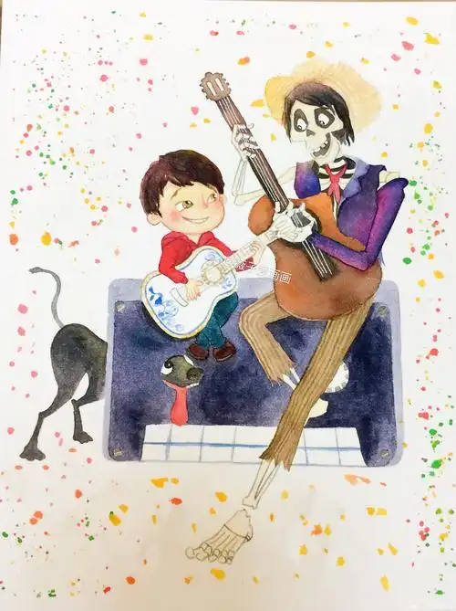 儿童插画/绘本#插画推荐#手绘插画#寻梦环游记#迪士尼乐园#同人原创