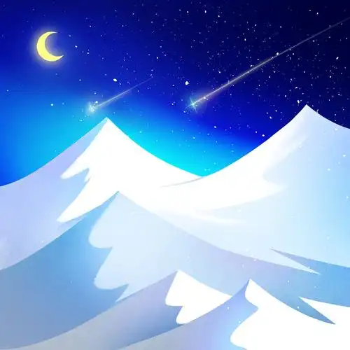 画了扁平的雪山