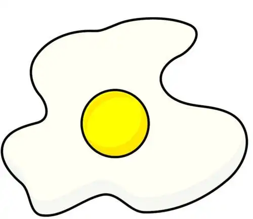 装在盘子里的煎鸡蛋的简笔画