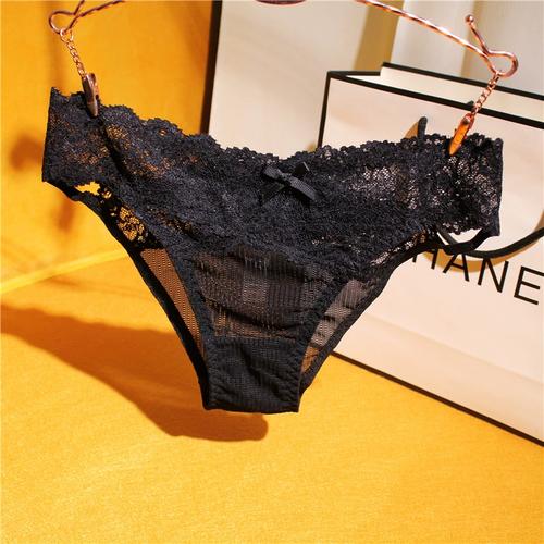 三角裤性感诱惑网纱透明舒适女酒红女装头内裤好货放心拿
