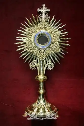 antique radiate monstrance brass enamel anno 1870