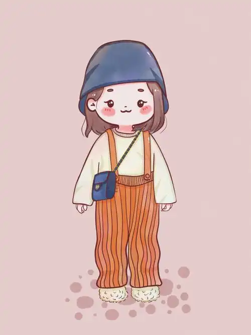 萌萌小人戴帽子的小女孩