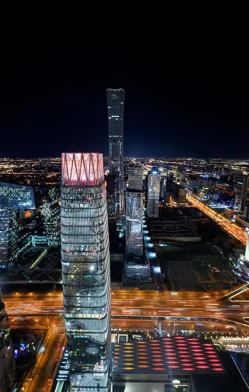 夜幕下的北京cbd
