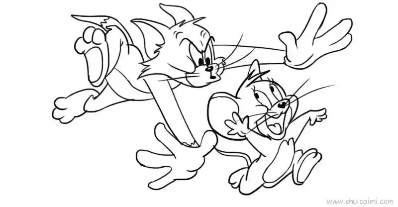 猫和老鼠儿童画怎么画 猫和老鼠简笔画画法