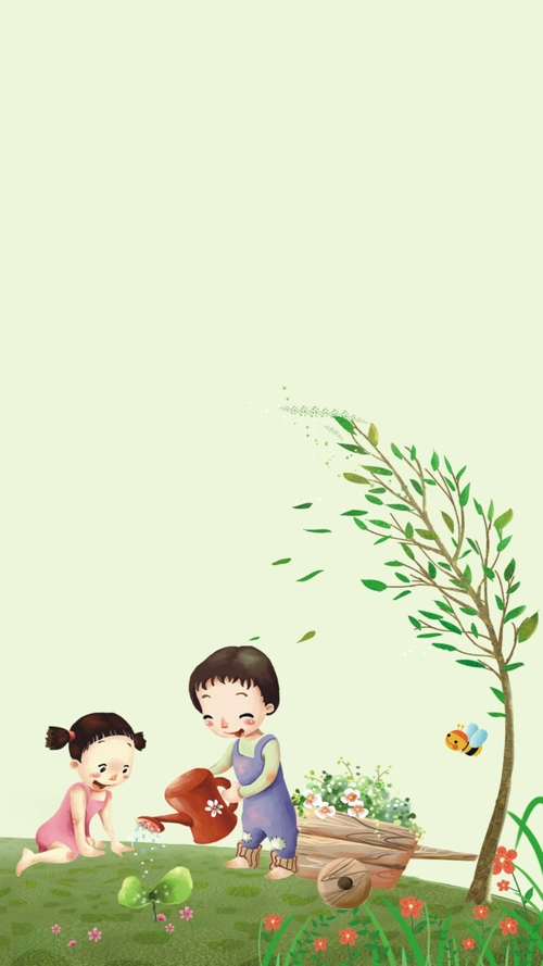 卡通儿童节开心玩耍h5背景