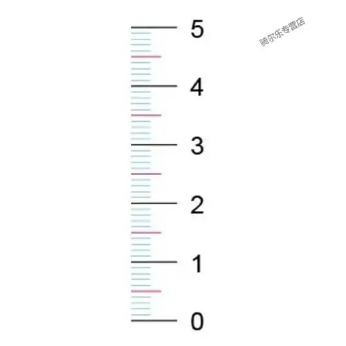 竖尺贴纸刻度尺逆序尺倒序尺带胶不干胶背胶5cm10cm20cm 黑白右刻度10