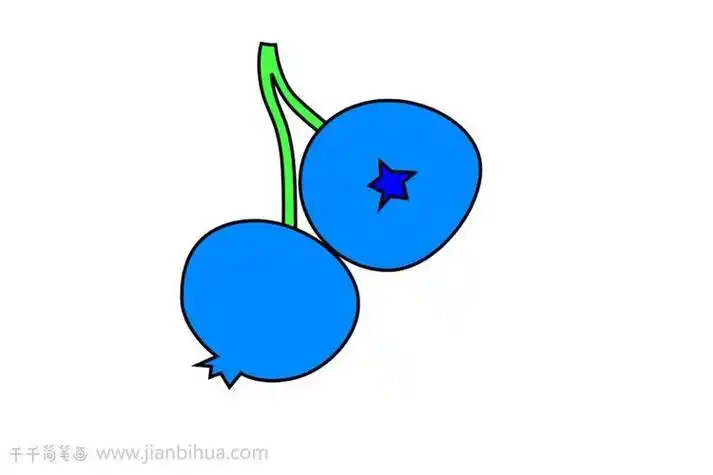 蓝色的水果怎么画简笔画可爱