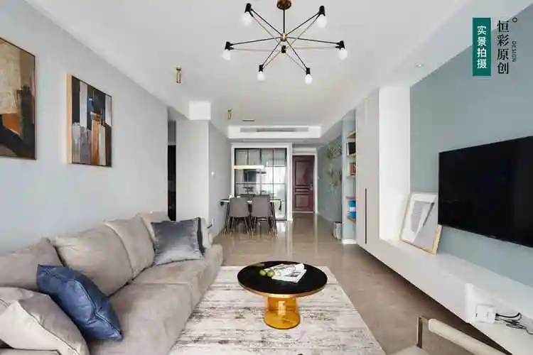 恒彩装饰 装修案例 > 杭州学院府83方三室两厅极致简约风实拍案例