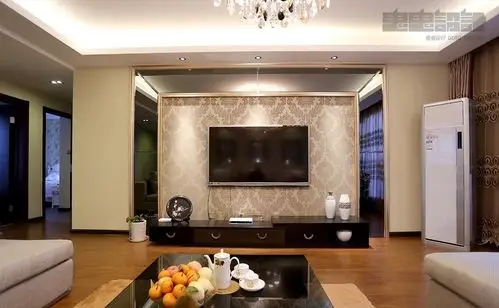 装修效果图大全 欧式客厅电视背景墙壁纸效果图