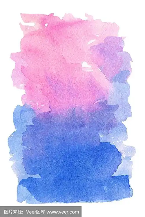 手绘水彩背景粉和蓝色的问候和婚礼贺卡