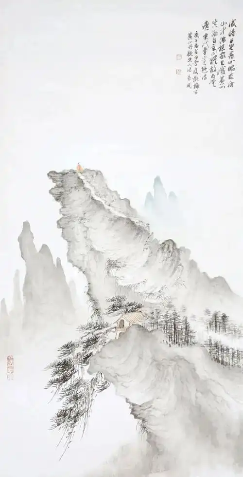 一组淡雅的山水画