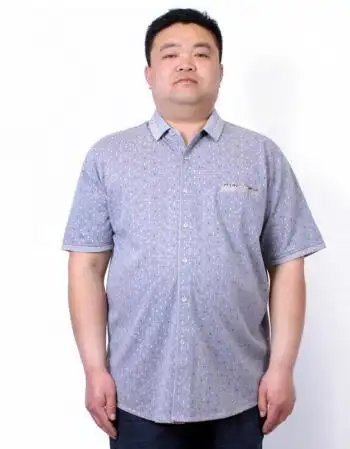 短袖 商务休闲胖子大码衬衫 胖人大号男装衬衣 灰色 3xl/190(180斤)