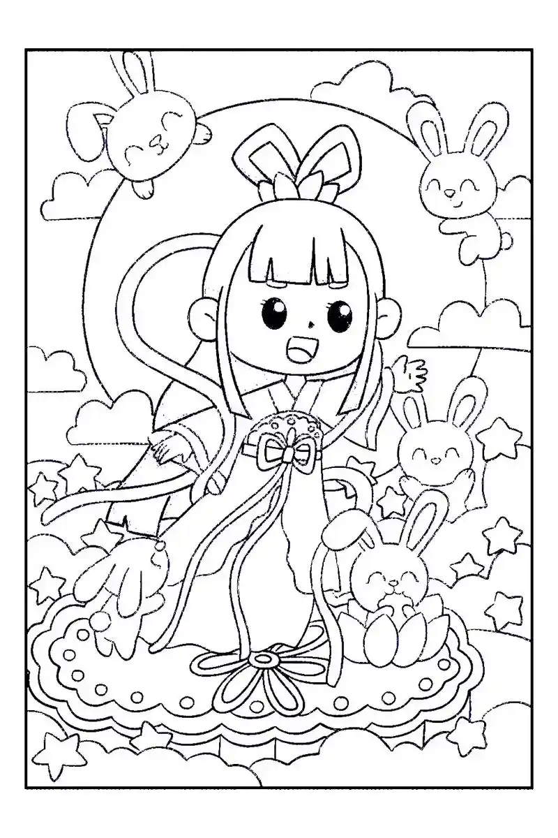 嫦娥奔月,共迎中秋.中秋系列简笔画来啦#中秋节绘画 #一起学 - 抖音