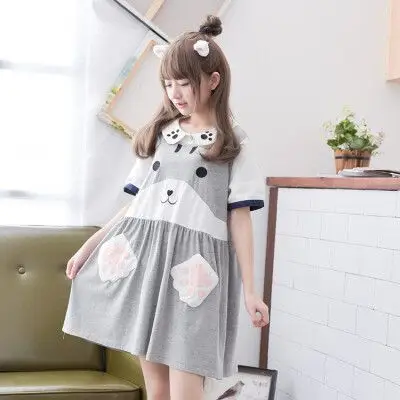 森女部落2016夏装女装森女系可爱娃娃领软妹少女短袖连衣裙萌