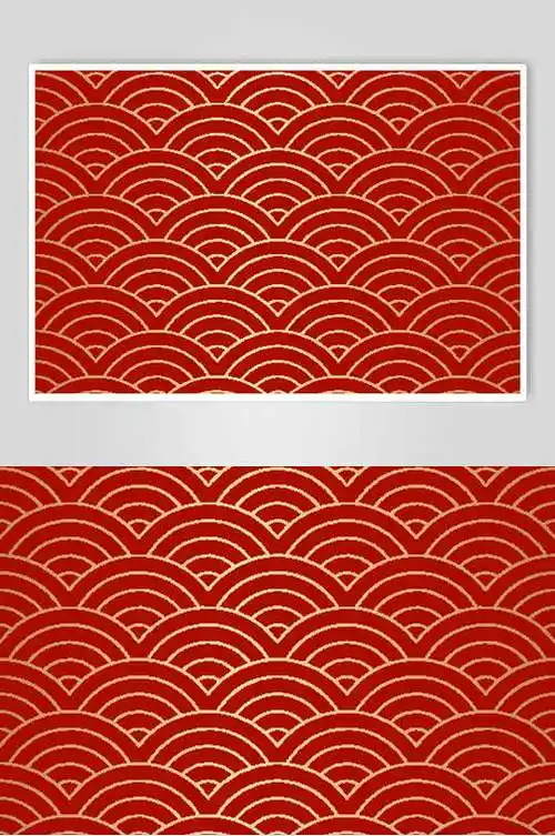 红底中国风底纹素材