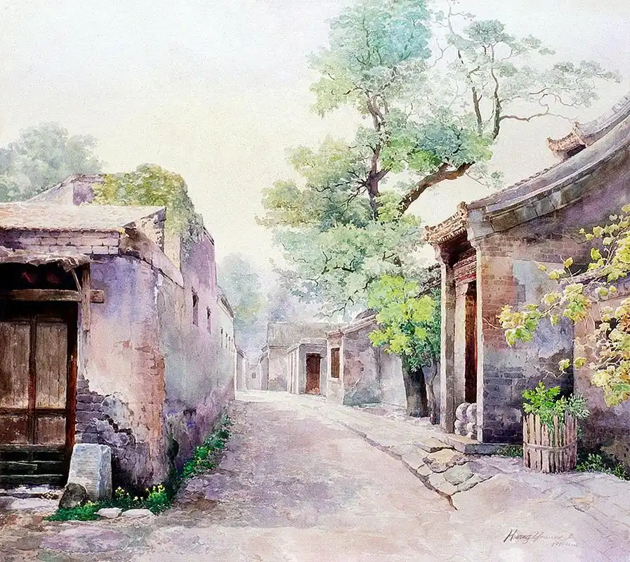 水彩画:中国画家黄有维笔下的老北京,太美了