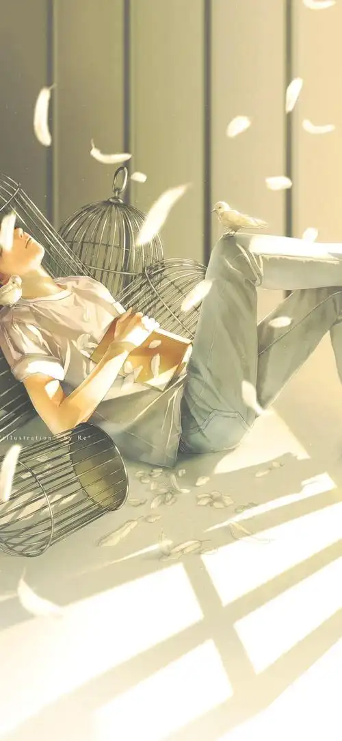 动漫壁纸 - 漫画少年 渐变纯色/手绘壁纸/聊天背景/小清新ins/油画