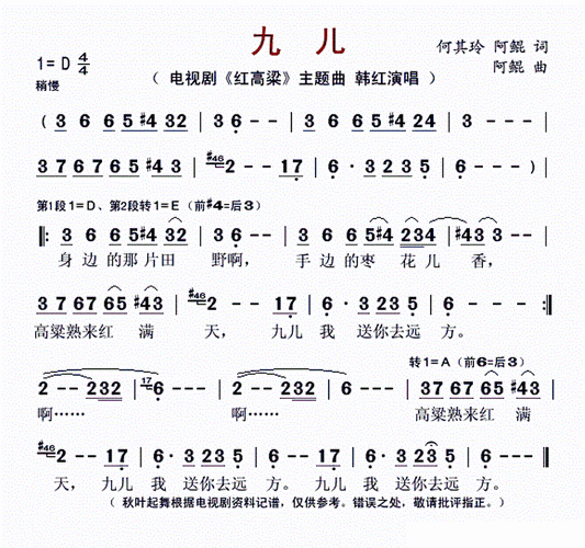 红高粱主题曲九儿原唱(九儿原唱 红高粱)