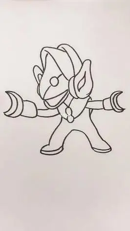 初代奥特曼中的雷德王怪兽儿童卡通简笔画