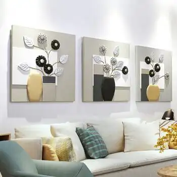 壁画客厅 免打孔 客厅装饰画现代简约沙发背景墙挂画