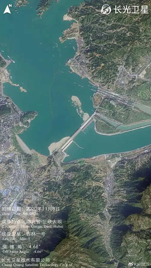 解馋国产长光卫星拍湖北三峡大坝荆州古城黄鹤楼